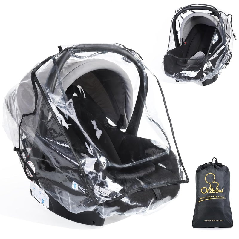 IvyWind Car Seat Rain Cover Universal, Food Grade EVA, Waterproof Weather Shield for Infant Car Seat with Storage Bag, Baby Car Seat Stroller Rain Cover Features Side Ventilation, Quick-Access Roll-Up Door - Image 1